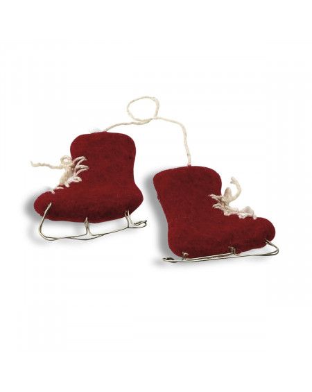 PATINS A GLACE ROUGES 5,5X4 EN GRY & SIF