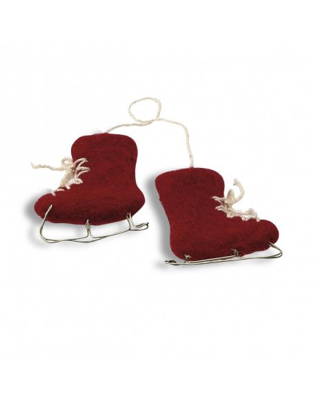PATINS A GLACE ROUGES 5,5X4 - EN GRY & SIF