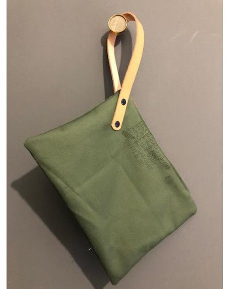 POCHETTE 24X20 ANSE CUIR NATUREL - AEP SUR+