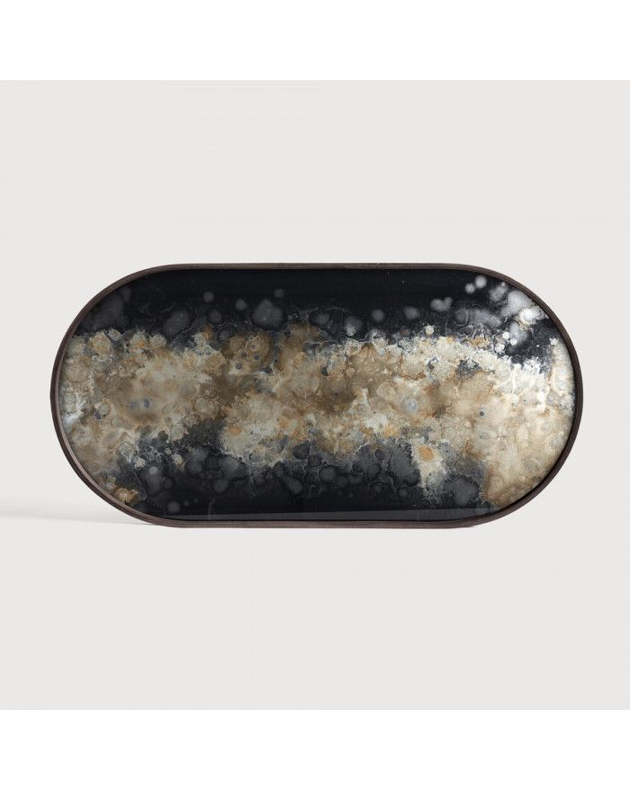 PLATEAU VIDE-POCHES EN VERRE BLACK ORGANIC RECTANGULAR M 71X36 ETHNICRAFT PLATEAU VIDE-POCHES EN VERRE BLACK ORGANIC RECTANGULAR M 71X36 ETHNICRAFT