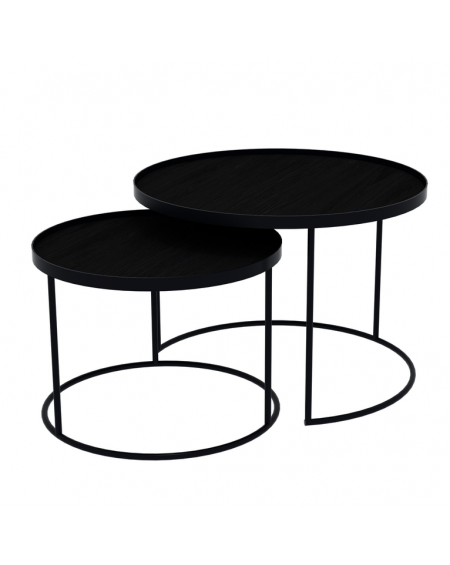 SET TABLES BASSES ROUND TRAY TABLES Ø49XH31/Ø62XH38 NOTRE MONDE