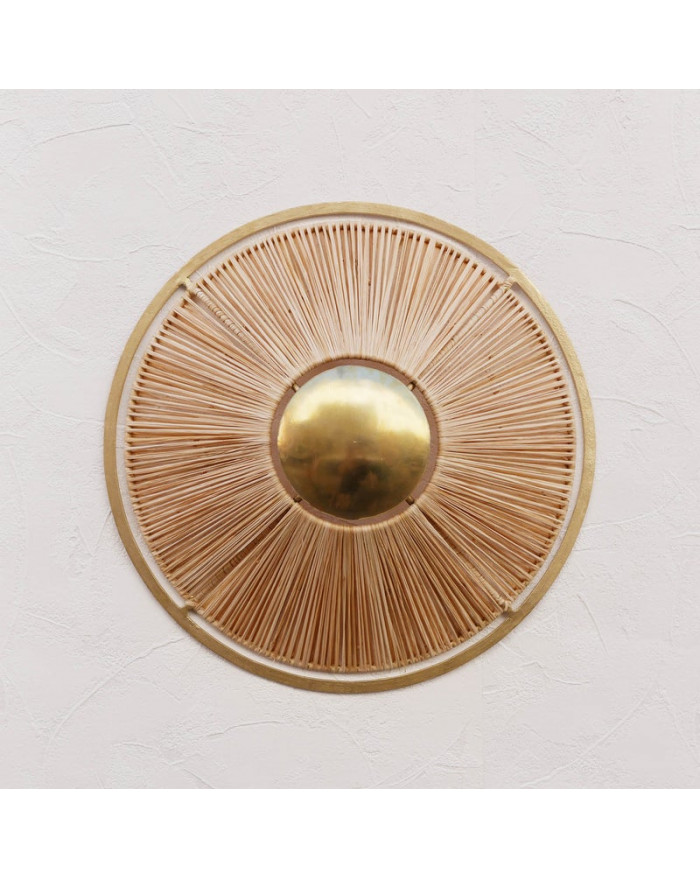 APPLIQUE 1 ROND RAPHIA/DORE Ø40 HONORE APPLIQUE 1 ROND RAPHIA/DORE Ø40 HONORE