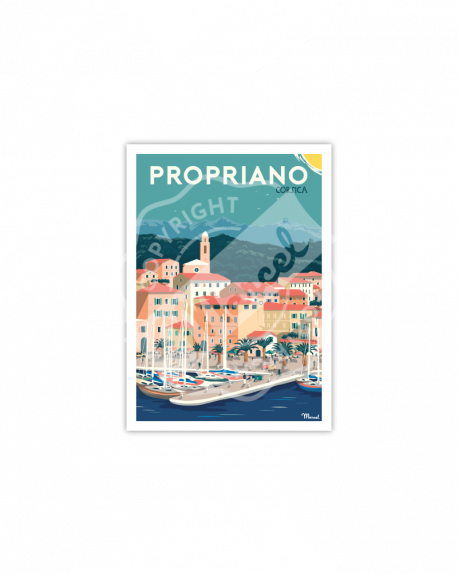 CARTE POSTALE A6 PROPRIANO - MARCEL TRAVEL POSTERS