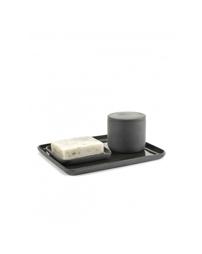 PLATEAU CARRE GRIS COSE 9,8X9,8XH1,2 SERAX