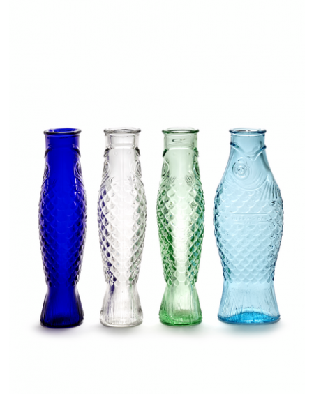 BOUTEILLE TRANSPARENT VERT FISH & FISH SERAX BOUTEILLE TRANSPARENT VERT FISH & FISH SERAX