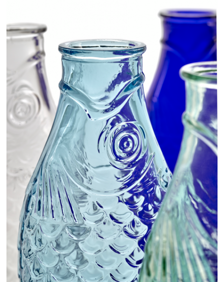 BOUTEILLE TRANSPARENT VERT FISH & FISH SERAX BOUTEILLE TRANSPARENT VERT FISH & FISH SERAX