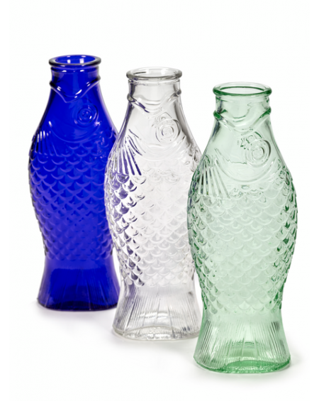 BOUTEILLE TRANSPARENT VERT FISH & FISH SERAX BOUTEILLE TRANSPARENT VERT FISH & FISH SERAX