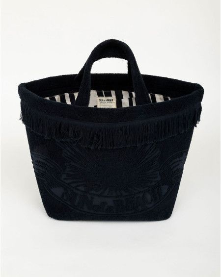 SAC DE PLAGE OVERSIZED ATHENS TILES BLACK - SUN OF A BEACH