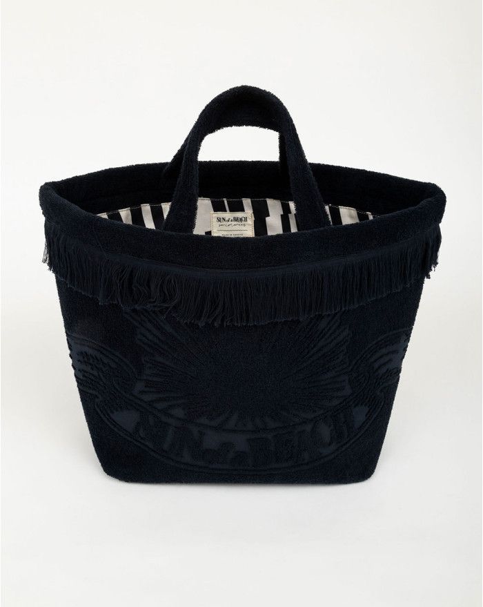 SAC DE PLAGE OVERSIZED ATHENS TILES BLACK - SUN OF A BEACH
