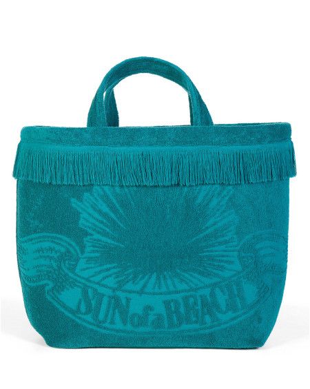 SAC DE PLAGE OVERSIZED CYLCADIC DISCO TEAL SUN OF A BEACH