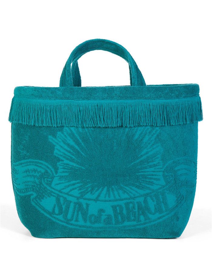 SAC DE PLAGE OVERSIZED CYLCADIC DISCO TEAL SUN OF A BEACH