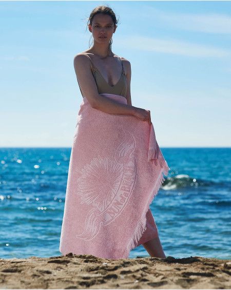 SERVIETTE MONOCHROME BEACH TOWEL JUST PINK 100X180 SUN OF A BEACH